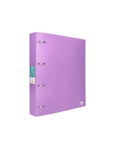 Carpeta liderpapel 4 anillas mixtas 40 mm polipropileno din a4 lavanda opaco
