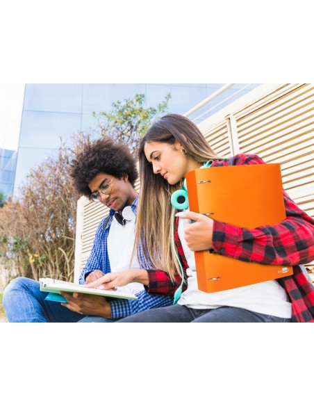 Carpeta liderpapel 4 anillas mixtas 40 mm polipropileno din a4 naranja fluor opaco