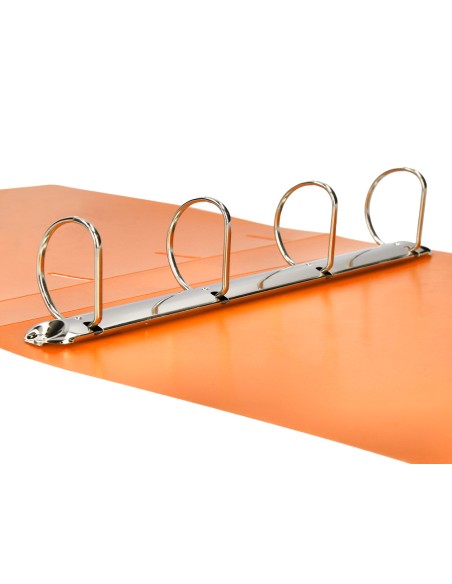 Carpeta liderpapel 4 anillas mixtas 40 mm polipropileno din a4 naranja fluor opaco