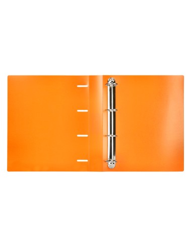 Carpeta liderpapel 4 anillas mixtas 40 mm polipropileno din a4 naranja fluor opaco