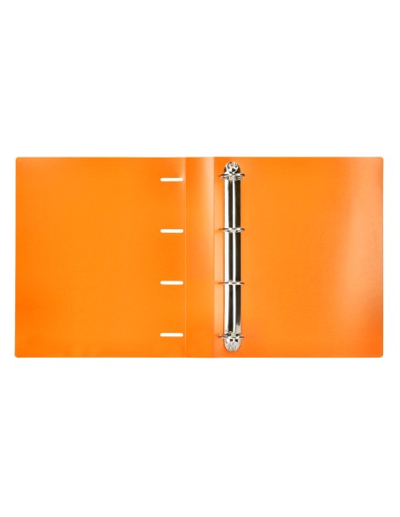 Carpeta liderpapel 4 anillas mixtas 40 mm polipropileno din a4 naranja fluor opaco