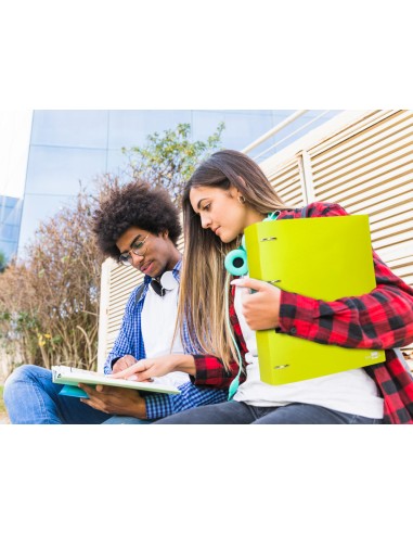 Carpeta liderpapel 4 anillas mixtas 40 mm polipropileno din a4 amarillo fluor opaco