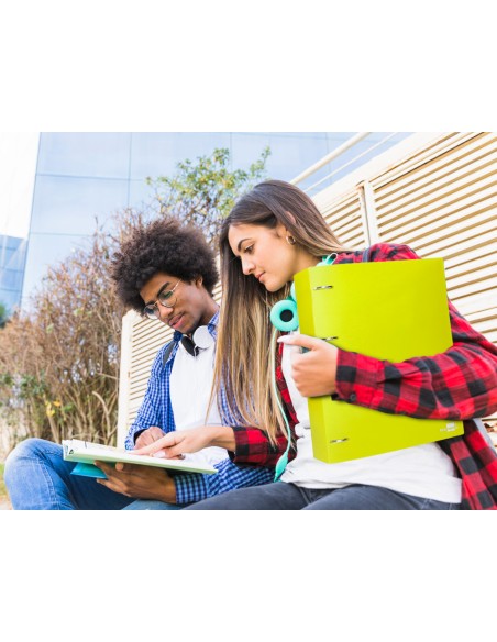 Carpeta liderpapel 4 anillas mixtas 40 mm polipropileno din a4 amarillo fluor opaco