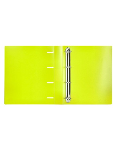 Carpeta liderpapel 4 anillas mixtas 40 mm polipropileno din a4 amarillo fluor opaco