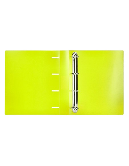 Carpeta liderpapel 4 anillas mixtas 40 mm polipropileno din a4 amarillo fluor opaco