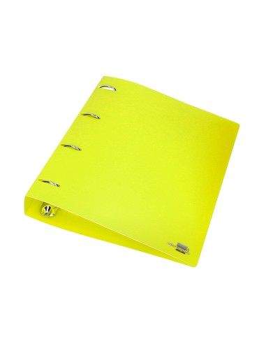 Carpeta liderpapel 4 anillas mixtas 40 mm polipropileno din a4 amarillo fluor opaco
