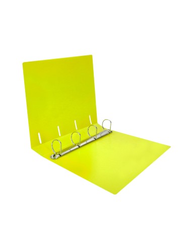 Carpeta liderpapel 4 anillas mixtas 40 mm polipropileno din a4 amarillo fluor opaco