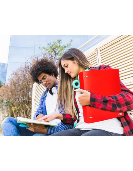 Carpeta liderpapel 4 anillas mixtas 40 mm polipropileno din a4 rojo translucido