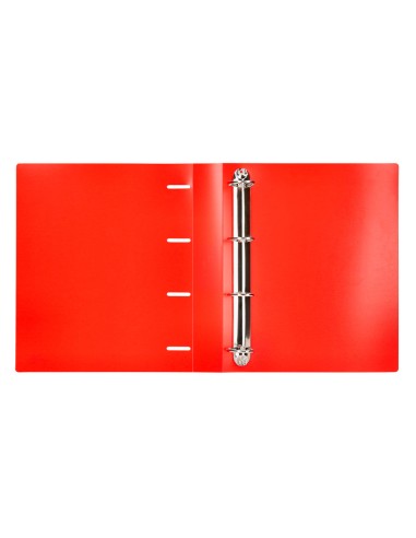 Carpeta liderpapel 4 anillas mixtas 40 mm polipropileno din a4 rojo translucido