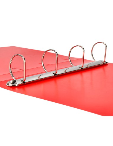 Carpeta liderpapel 4 anillas mixtas 40 mm polipropileno din a4 rojo translucido