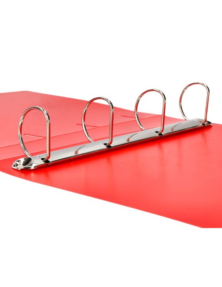 Carpeta liderpapel 4 anillas mixtas 40 mm polipropileno din a4 rojo translucido