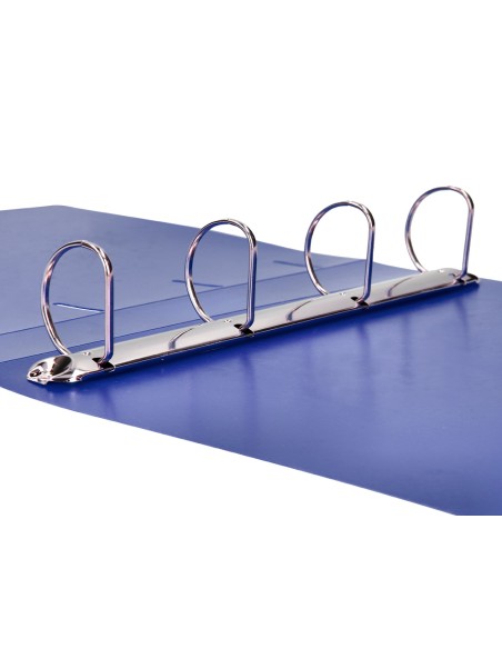 Carpeta liderpapel 4 anillas mixtas 40 mm polipropileno din a4 azul translucido