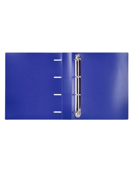 Carpeta liderpapel 4 anillas mixtas 40 mm polipropileno din a4 azul translucido