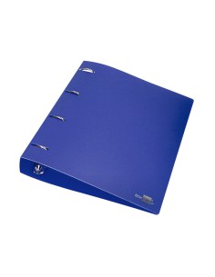 Carpeta liderpapel 4 anillas mixtas 40 mm polipropileno din a4 azul translucido