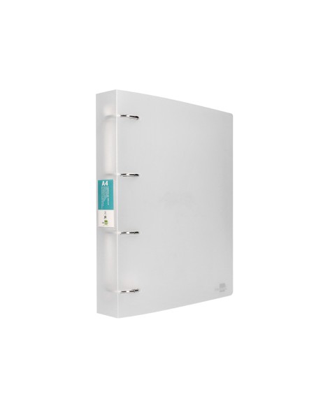 Carpeta liderpapel 4 anillas mixtas 40 mm polipropileno din a4 transparente