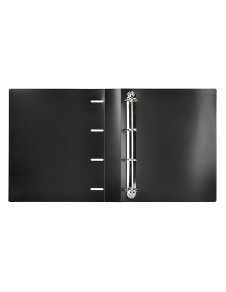 Carpeta liderpapel 4 anillas 40 mm mixtas polipropileno din a4 negro opaco