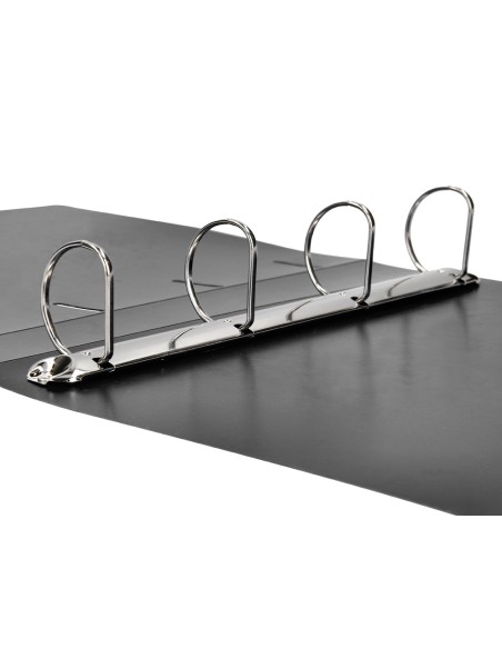 Carpeta liderpapel 4 anillas 40 mm mixtas polipropileno din a4 negro opaco