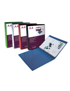 Carpeta liderpapel canguro 2 anillas 25 mm mixtas polipropileno din a4 rojo translucido