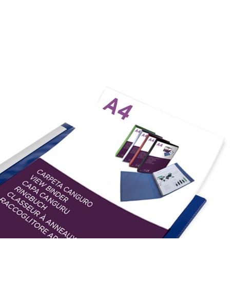 Carpeta liderpapel canguro 2 anillas 25 mm mixtas polipropileno din a4 azul translucido