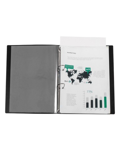 Carpeta liderpapel canguro 2 anillas 25 mm mixtas polipropileno din a4 negro opaco
