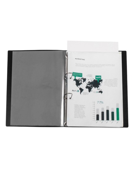 Carpeta liderpapel canguro 2 anillas 25 mm mixtas polipropileno din a4 negro opaco