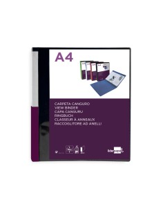 Carpeta liderpapel canguro 2 anillas 25 mm mixtas polipropileno din a4 negro opaco