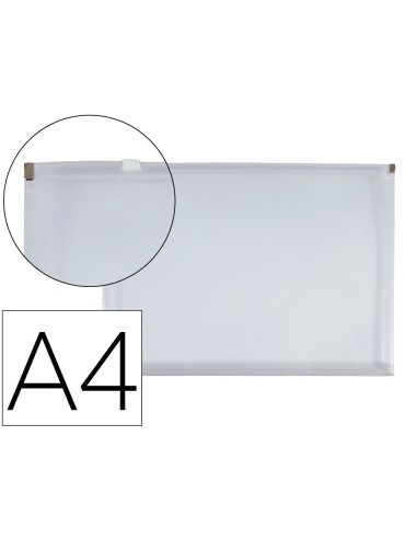 Carpeta dossier liderpapel a4 cierre de cremallera transparente