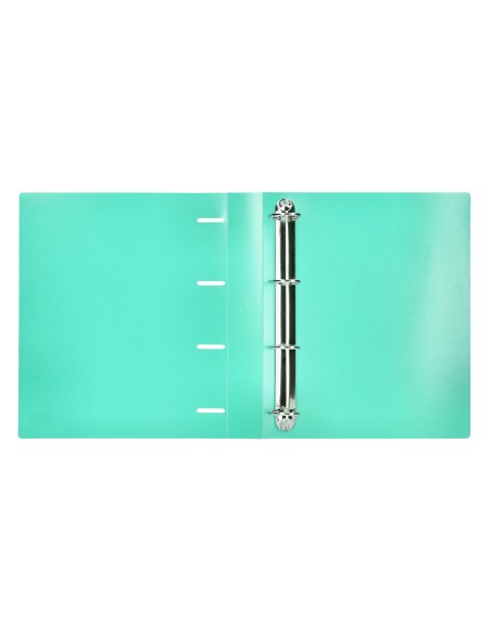 Carpeta liderpapel 4 anillas mixtas 40 mm polipropileno din a4 verde manzana opaco