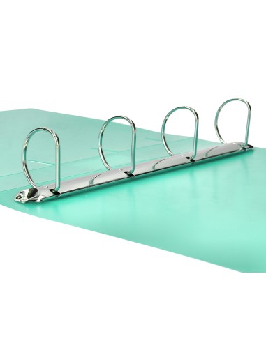 Carpeta liderpapel 4 anillas mixtas 40 mm polipropileno din a4 verde manzana opaco