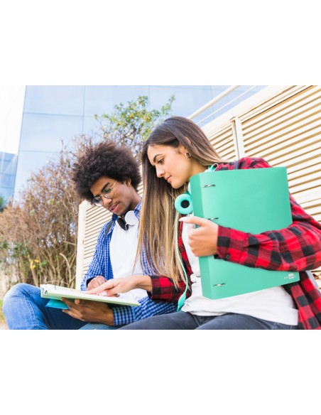 Carpeta liderpapel 4 anillas mixtas 40 mm polipropileno din a4 verde manzana opaco