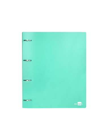 Carpeta liderpapel 4 anillas mixtas 40 mm polipropileno din a4 verde manzana opaco