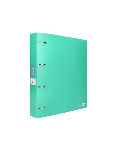 Carpeta liderpapel 4 anillas mixtas 40 mm polipropileno din a4 verde manzana opaco