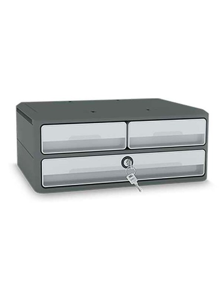 Fichero cajones de sobremesa cep moov up reciclado 80 con cerradura reciclado 80 3 cajones color gris