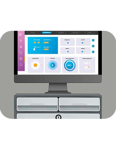 Fichero cajones de sobremesa cep moov up reciclado 80 con cerradura reciclado 80 3 cajones color gris