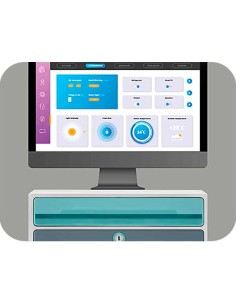 Fichero cajones de sobremesa cep moov up reciclado 80 con cerradura 2 cajones color azul gris 275x369x146 mm