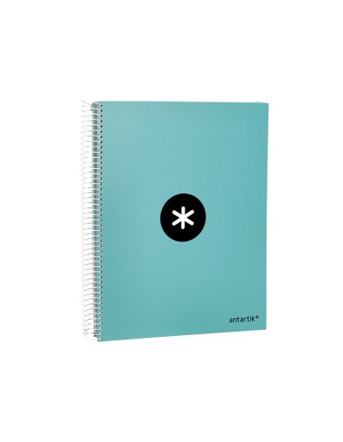 Cuaderno espiral a4 micro antartik tapa forrada 120h 100 gr horizontal 5 banda4 taladores color menta