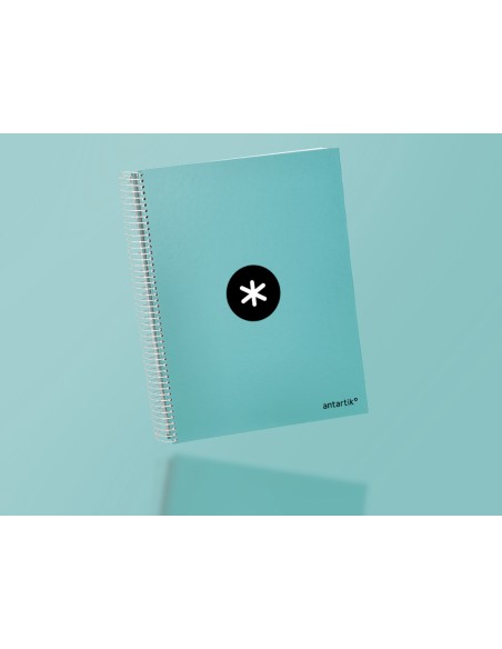 Cuaderno espiral a4 micro antartik tapa forrada 120h 100 gr horizontal 5 banda4 taladores color menta