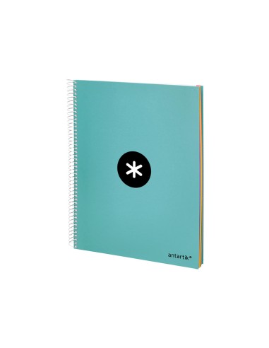 Cuaderno espiral a4 micro antartik tapa forrada 120h 100 gr horizontal 5 banda4 taladores color menta
