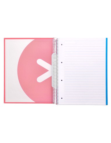 Cuaderno espiral a4 micro antartik tapa forrada 120h 100 gr horizontal 5 banda4 taladors color coral