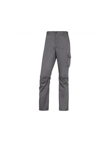 Pantalon de trabajo deltaplus cintura elastica 5 bolsillos color gris negro talla s