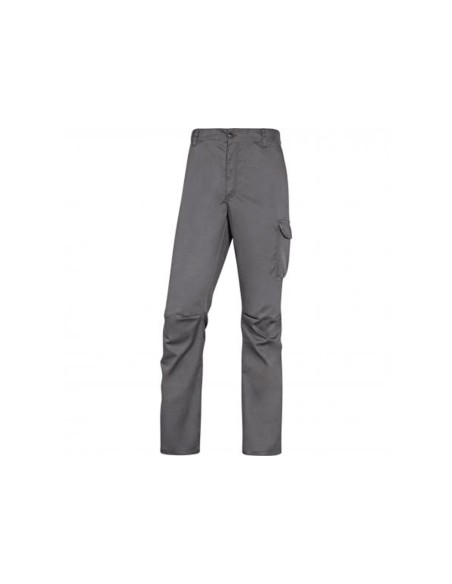 Pantalon de trabajo deltaplus cintura elastica 5 bolsillos color gris negro talla xs