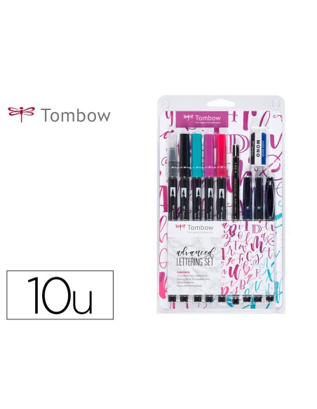 Set caligrafia tombow lettering advance 10 piezas