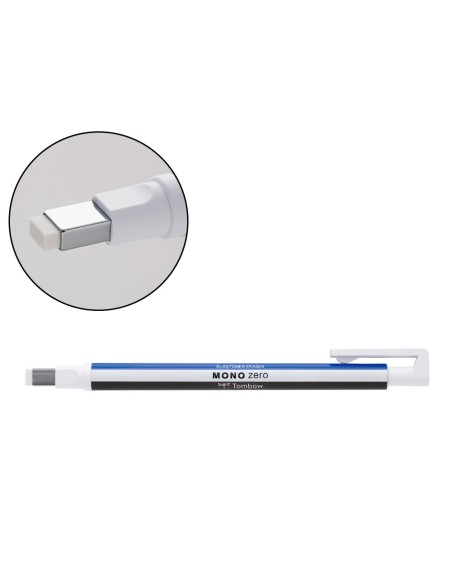 Portagomas tombow con clip mono zero punta rectangular 25x5 mm