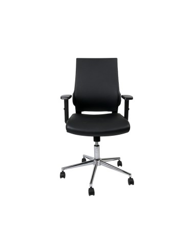 Silla giratoria q connect respaldo medio de similpiel regulable en altura 980100x630x625 mm color negro