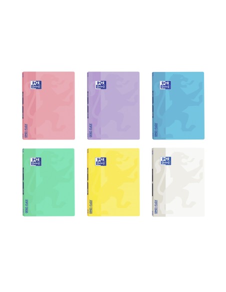 Libreta grapada oxford openflex tapa plastico din a4 48 hojas horizontal colores pastel surtidos