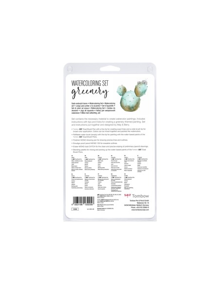 Set watercoloring tombow greenery 9 piezas Set watercoloring tombow greenery 9 piezas