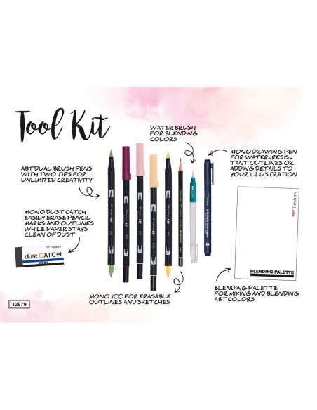 Set watercoloring tombow set floral 9 piezas Set watercoloring tombow set floral 9 piezas