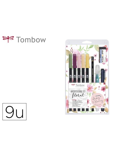 Set watercoloring tombow set floral 9 piezas Set watercoloring tombow set floral 9 piezas