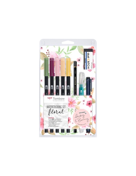 Set watercoloring tombow set floral 9 piezas Set watercoloring tombow set floral 9 piezas