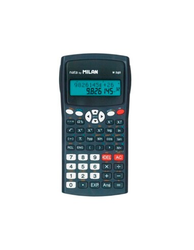 Calculadora milan cientifica m240 black 2 lineas 240 funciones 102 digitos color negra con tapa color gris